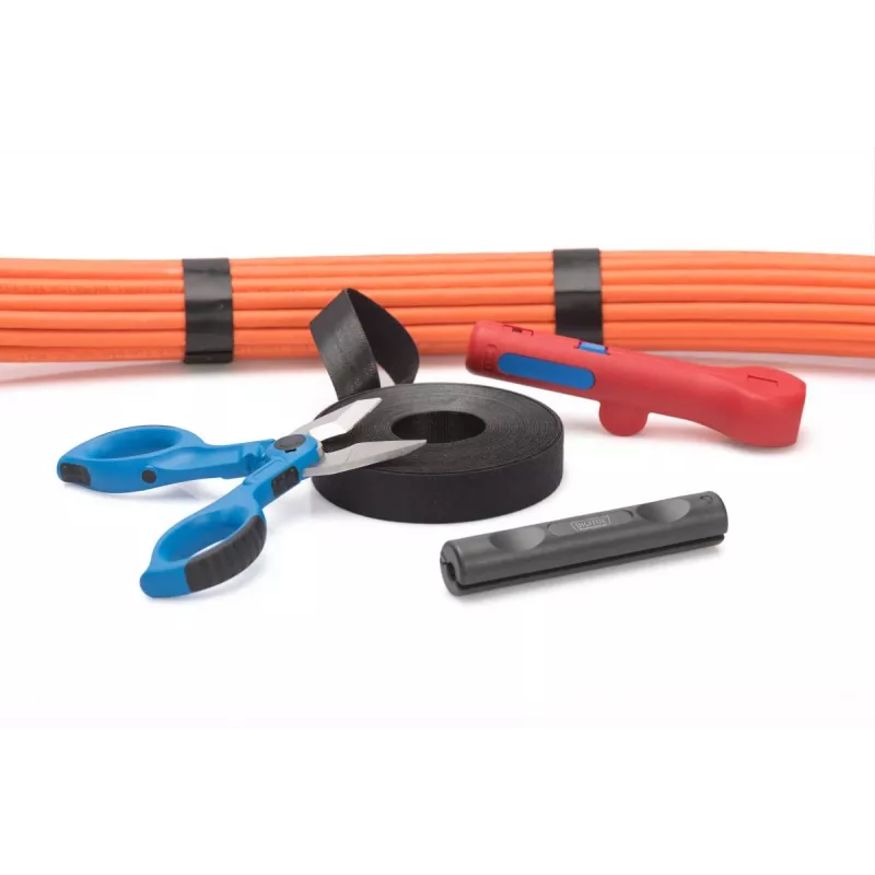 DIGITUS Velcro juosta, 20 mm pločio struktūriniam kabeliavimui, 10 m ritinys, juoda