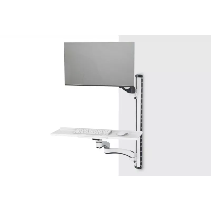 DIGITUS Workstation (Monitor. klaviatūra. pelė) Wall Mount 32in. 8kg. VESA 75x75/100x100. white/Juoda