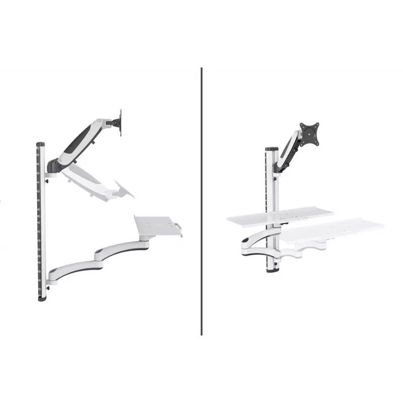 DIGITUS Workstation (Monitor. klaviatūra. pelė) Wall Mount 32in. 8kg. VESA 75x75/100x100. white/Juoda