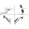 DIGITUS Workstation (Monitor. klaviatūra. pelė) Wall Mount 32in. 8kg. VESA 75x75/100x100. white/Juoda