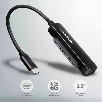 Axagon ADSA-FP2C USB-C 5Gbps - SATA 6G, 2.5 SSD/HDD SLIM adapter - Adapter - Skaitmeninių/duomenų sąsajų plokštės/adapteriai