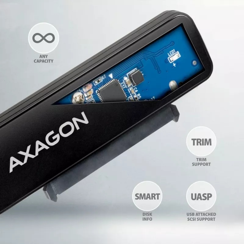 Axagon ADSA-FP2C USB-C 5Gbps - SATA 6G, 2.5 SSD/HDD SLIM adapter - Adapter - Skaitmeninių/duomenų sąsajų plokštės/adapteriai