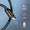 Axagon BUCM2-CM20AB Duomenų ir įkrovimo USB 480Mbps kabelis 2 m. PD 240W, 5A. Juodas pintas