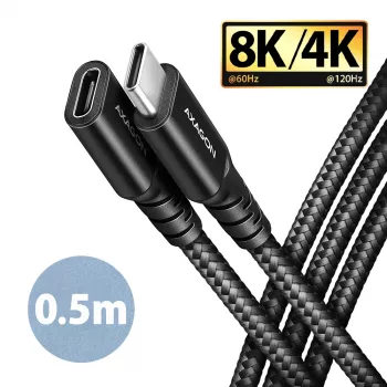 Axagon BUCM32-CF05AB SPEED+ USB-C USB 20Gbps ilginimo kabelis 0,5 m