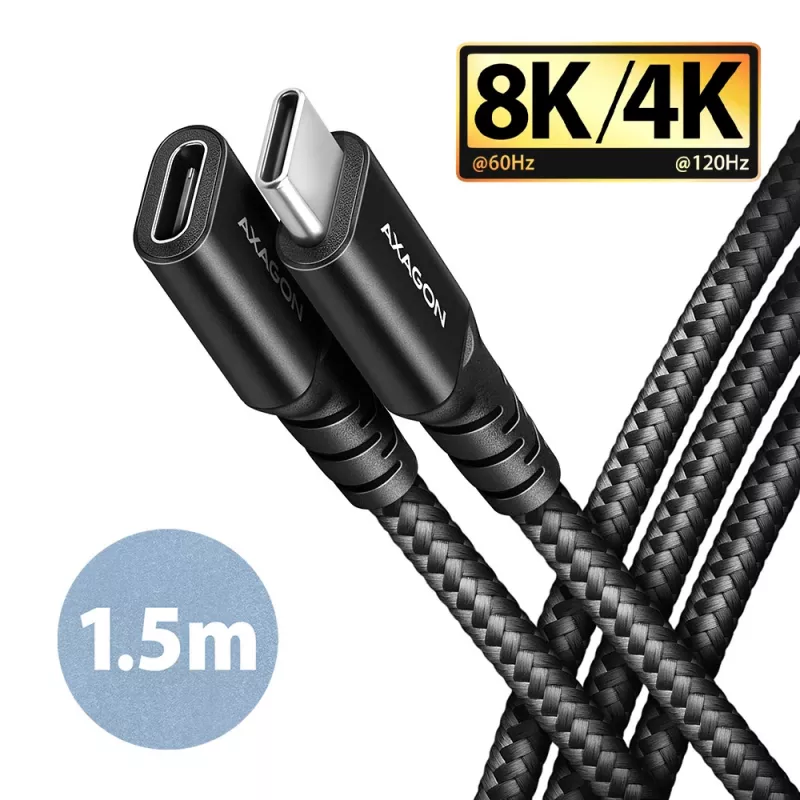 Axagon BUCM32-CF15AB SPEED+ USB-C USB 20Gbps ilginimo kabelis 1,5 m