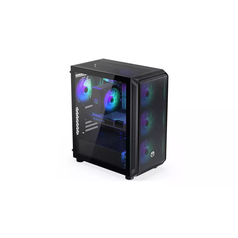 PC korpusas ENDORFY Arx 500 ARGB ATX juodas — grūdintas stiklas, ARGB, ATX, maks. GPU 350 mm, CPU aušintuvo aukštis 179 mm, 7 išplėtimo lizdai