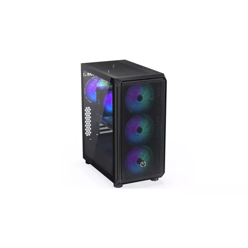 PC korpusas ENDORFY Arx 500 ARGB ATX juodas — grūdintas stiklas, ARGB, ATX, maks. GPU 350 mm, CPU aušintuvo aukštis 179 mm, 7 išplėtimo lizdai