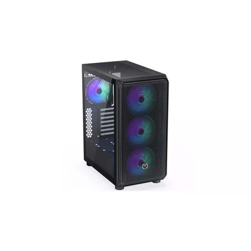 PC korpusas ENDORFY Arx 500 ARGB ATX juodas — grūdintas stiklas, ARGB, ATX, maks. GPU 350 mm, CPU aušintuvo aukštis 179 mm, 7 išplėtimo lizdai