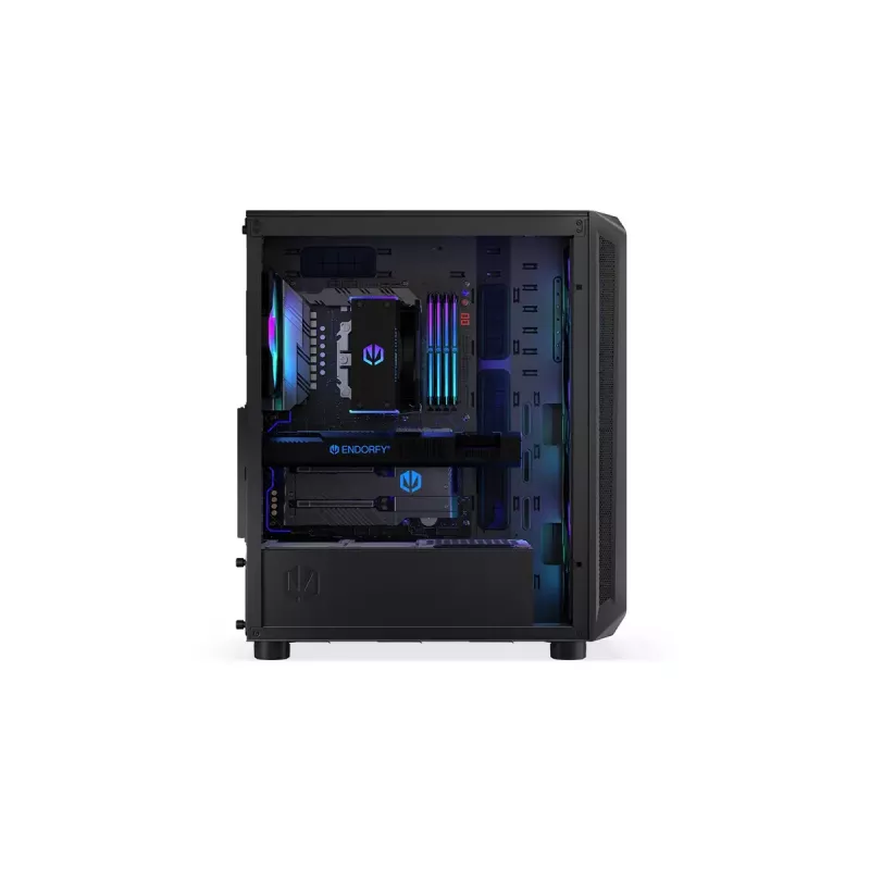 PC korpusas ENDORFY Arx 500 ARGB ATX juodas — grūdintas stiklas, ARGB, ATX, maks. GPU 350 mm, CPU aušintuvo aukštis 179 mm, 7 išplėtimo lizdai
