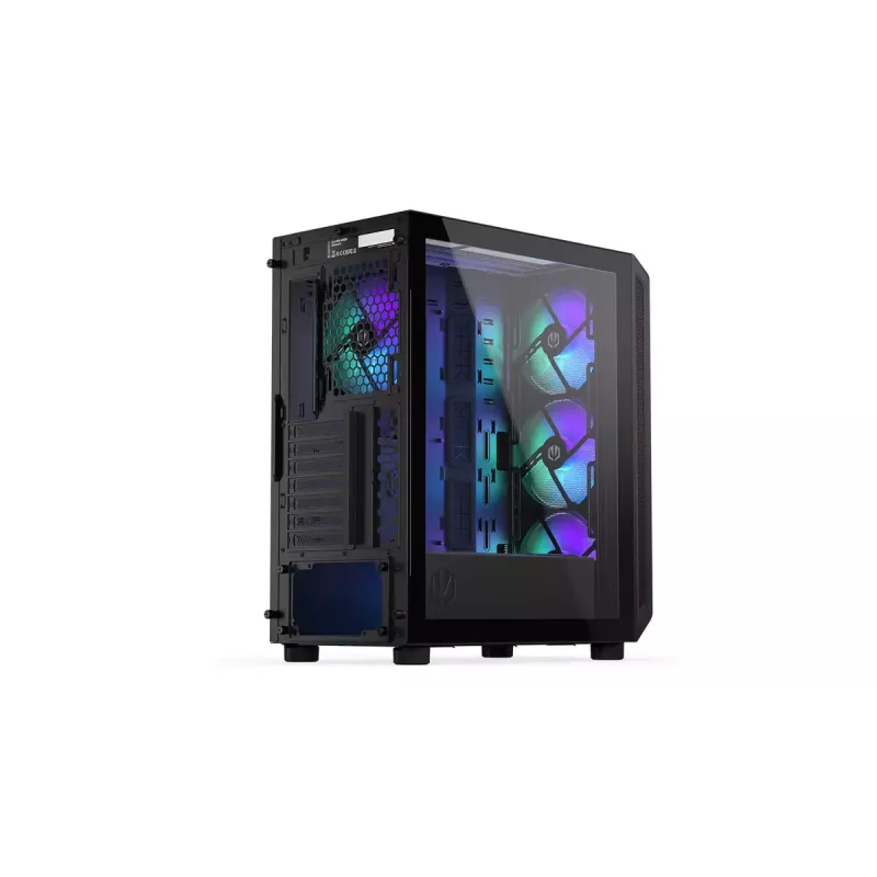 PC korpusas ENDORFY Arx 500 ARGB ATX juodas — grūdintas stiklas, ARGB, ATX, maks. GPU 350 mm, CPU aušintuvo aukštis 179 mm, 7 išplėtimo lizdai