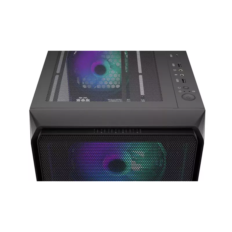PC korpusas ENDORFY Arx 500 ARGB ATX juodas — grūdintas stiklas, ARGB, ATX, maks. GPU 350 mm, CPU aušintuvo aukštis 179 mm, 7 išplėtimo lizdai