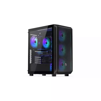 PC korpusas ENDORFY Arx 500 ARGB ATX juodas — grūdintas stiklas, ARGB, ATX, maks. GPU 350 mm, CPU aušintuvo aukštis 179 mm, 7 išplėtimo lizdai
