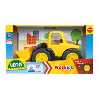 Žaislinis žemės krautuvas Lena Workies 01262 plastikinis statybinis automobilis smėliui ir žaidimams