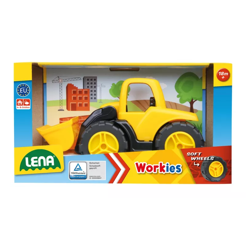 Žaislinis žemės krautuvas Lena Workies 01262 plastikinis statybinis automobilis smėliui ir žaidimams