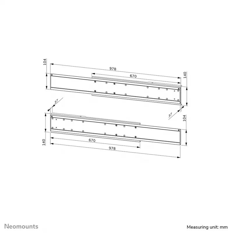 Neomounts ADM-875BL2 Dviejų ekranų adapteris 42–65 col.