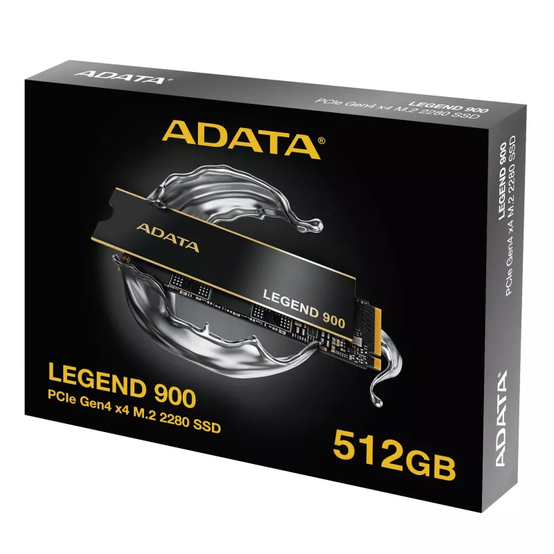 SSD M.2 2280 ADATA LEGEND 900 512 GB PCIe 4.0 NVMe 7000/5400 MB/s, TBW 1200, AES aparatinės įrangos šifravimas