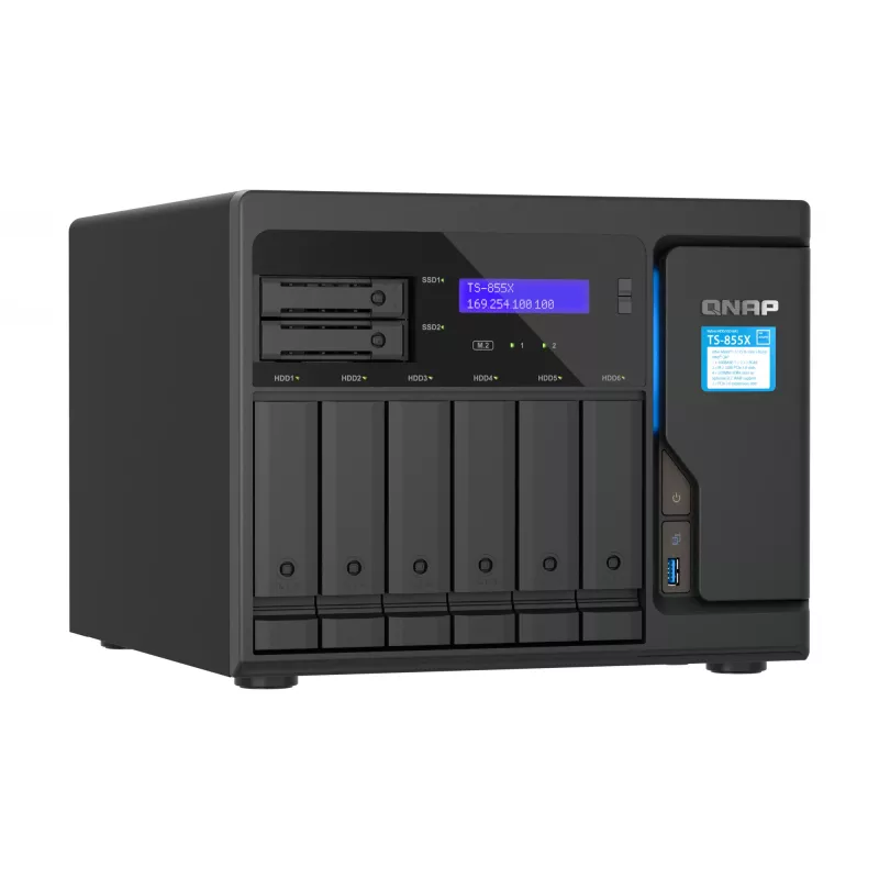 QNAP TS-855X SAN bokštinis Intel Atom® C5125 8 GB DDR4 0 TB QNAP QTS juodos spalvos