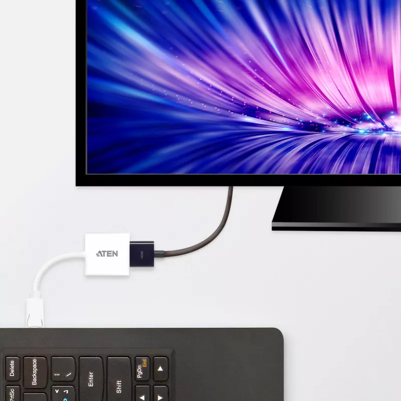 ATEN DisplayPort į HDMI keitiklis, PC: Iki UXGA / HDTV: Iki 1080i,1080p