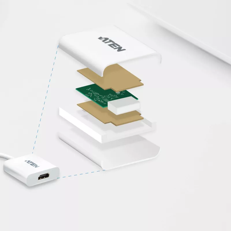 ATEN DisplayPort į HDMI keitiklis, PC: Iki UXGA / HDTV: Iki 1080i,1080p