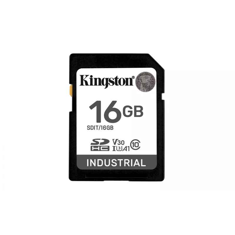 Kingston Technology 16G SDHC Industrial pSLC, 16 GB, SDHC, Class 10, UHS-I, 100 MB/s, 80 MB/s