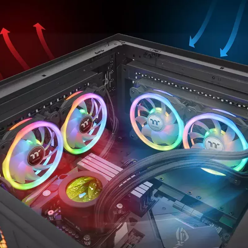 Thermaltake SWAFAN 12 RGB 12 cm ventiliatorius, juodas, 500–2000 RPM