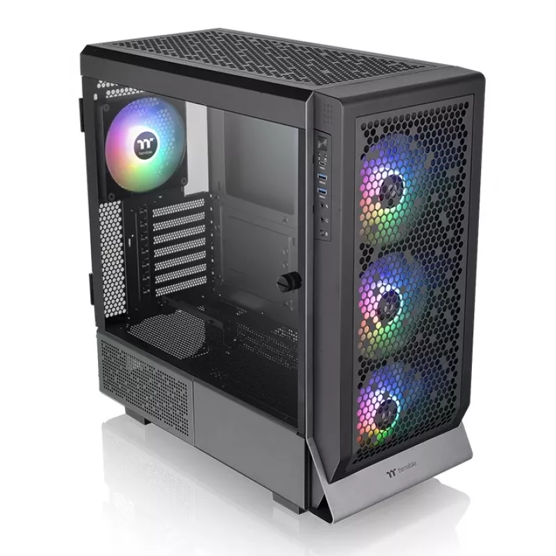 PC Case THERMALTAKE Ceres 500 TG ARGB Midi Tower Black — Tempered Glass, EATX, 3x140mm Front, USB-C