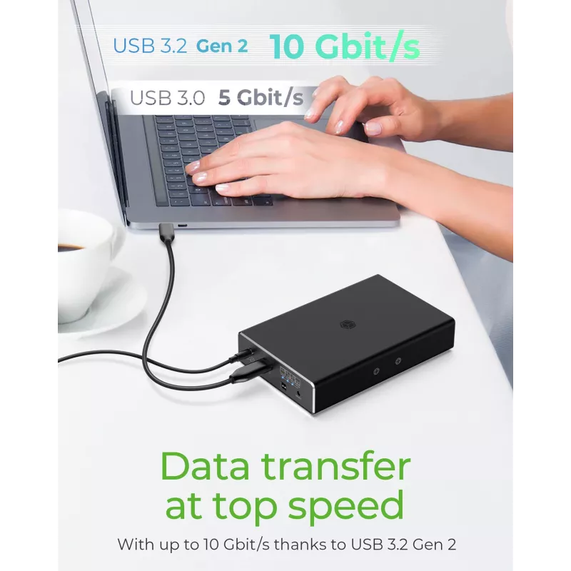 ICY BOX RAID korpusas 2x HDD/SSD USB 3.2 Gen 2 Type-C® / Type-A sąsaja
