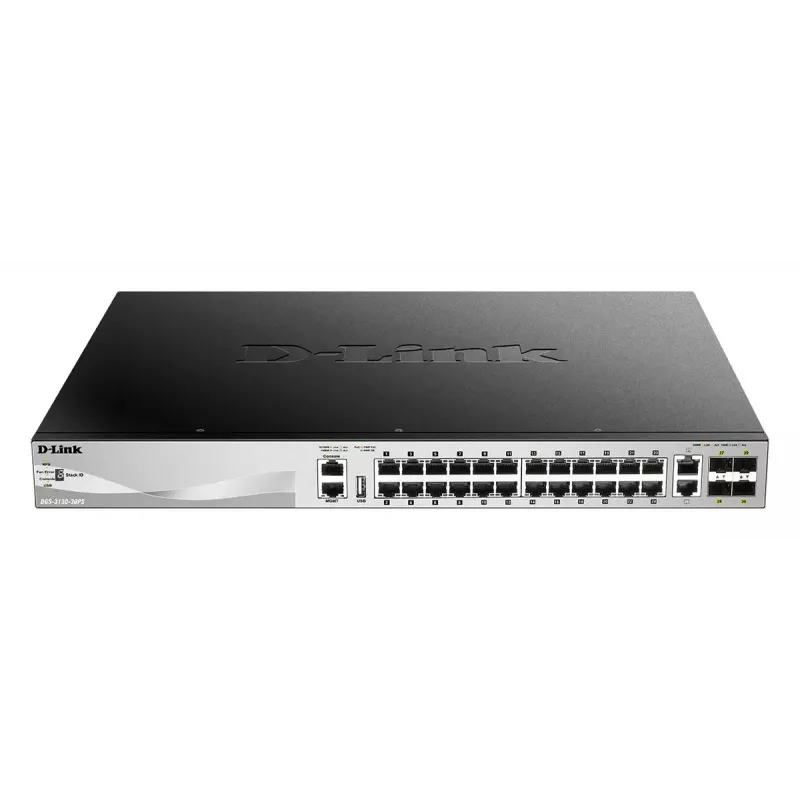 D-Link DGS-3130-30PS/E tinklo jungiklis Valdomas L3 Gigabit Ethernet (10/100/1000) Power over Ethernet (PoE) Pilka