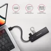 Axagon HUE-C1A 4x USB 5Gbps TRAVEL hub, USB-C maitinimo įvadas, 19 cm USB-A kabelis