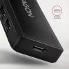 Axagon HUE-C1A 4x USB 5Gbps TRAVEL hub, USB-C maitinimo įvadas, 19 cm USB-A kabelis