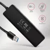 Axagon HUE-C1A 4x USB 5Gbps TRAVEL hub, USB-C maitinimo įvadas, 19 cm USB-A kabelis
