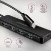 Axagon HUE-C1C 4x USB 5Gbps TRAVEL hub, USB-C maitinimo įvadas, 19 cm USB-C laidas