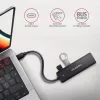 Axagon HUE-C1C 4x USB 5Gbps TRAVEL hub, USB-C maitinimo įvadas, 19 cm USB-C laidas
