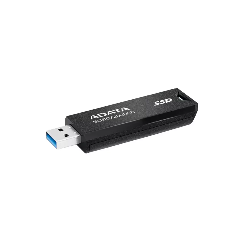 ADATA SC610 USB atmintinė 2 TB įmautė USB Type-A 3.2 Gen 2, 550 MB/s skaitymo, 500 MB/s rašymo, juoda