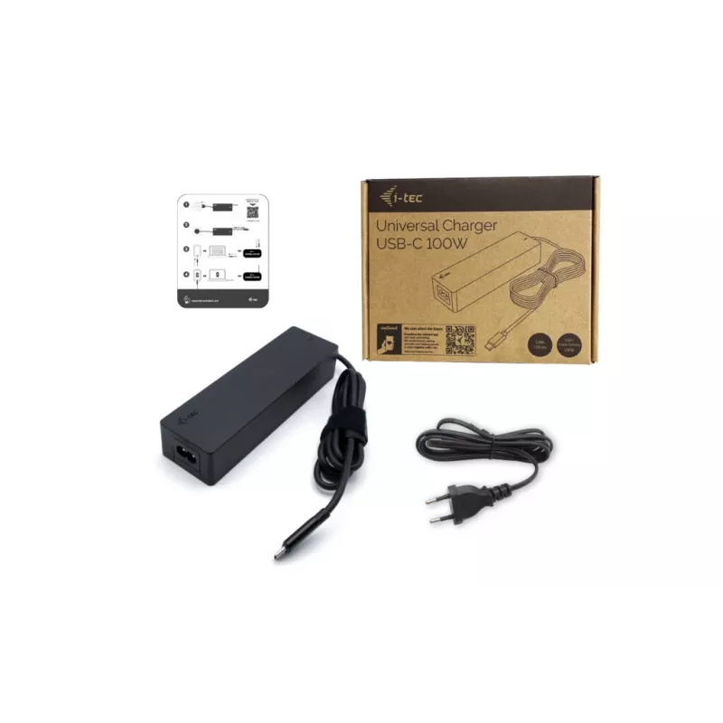 Universalus įkroviklis i-tec USB-C PD 3.0 100W Vidaus naudojimui Juodas