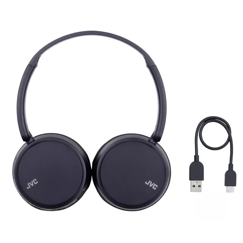 Belaidės ausinės ant galvos JVC HA-S36W-A-U — Bluetooth 5.2, 35 h veikimo laikas, įmontuotas mikrofonas, mėlyna