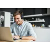Belaidės ausinės ant galvos JVC HA-S36W-A-U — Bluetooth 5.2, 35 h veikimo laikas, įmontuotas mikrofonas, mėlyna