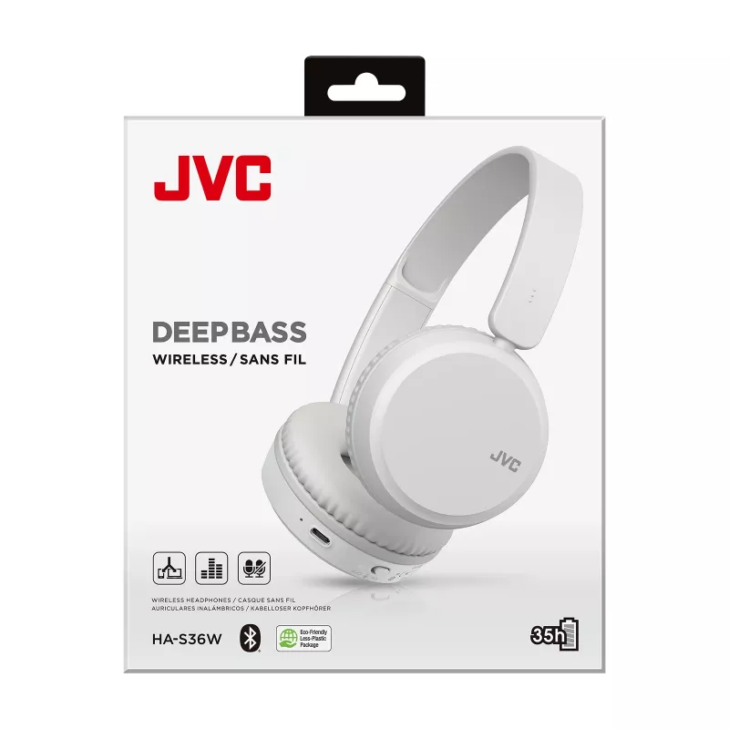 Ausinės JVC Deep Bass Bluetooth On Ear White
