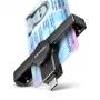 Axagon CRE-SMPC USB-C išmaniosios kortelės/ID kortelės kišeninis skaitytuvas išmaniųjų kortelių skaitytuvas Vidaus USB Type-C Juoda
