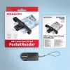Axagon CRE-SMPC USB-C išmaniosios kortelės/ID kortelės kišeninis skaitytuvas išmaniųjų kortelių skaitytuvas Vidaus USB Type-C Juoda