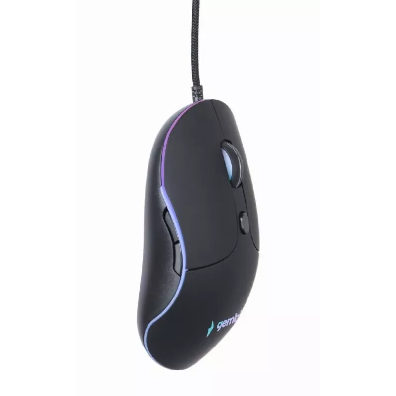 Laidinė USB žaidimų pelė GEMBIRD MUS-UL-02 — universali, 2400 DPI, 6 mygtukai, juoda