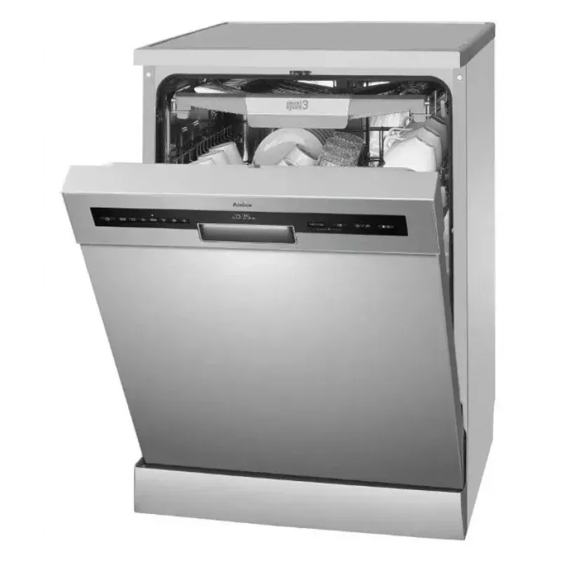Laisvai pastatoma indaplovė AMICA DFM64C7EOQIH, 14 vietų, Inox, 47 dB, energijos klasė C