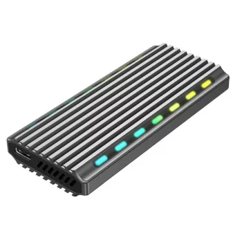 SSD korpusas GEMBIRD EE2280-U3C-03 Juodas vienam M.2 diskui, USB 3.2 Gen 2 (10 Gbit/s), USB Type-C, aliuminis