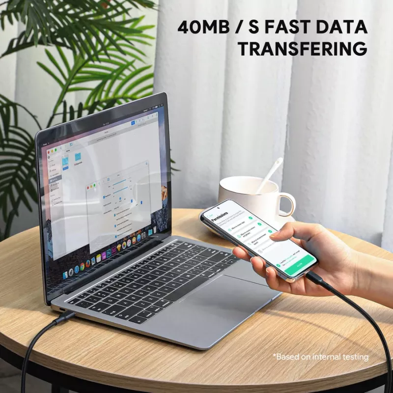 USB kabelis AUKEY CB-KCC102 1,8 m USB C juodas 0,48 Gbit/s