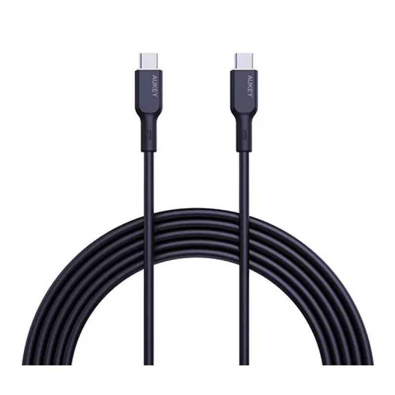 AUKEY USB įkrovimo laidas - 1x USB Type-C į 1x USB Type-C - PD 100W 5A - 1m Juodas (Silikonas)