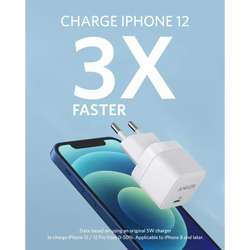 Įkroviklis Anker PowerPort III Universal White AC Greitas įkrovimas Patalpose