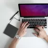 Išorinis DVD-RW optinis įrenginys Qoltec 51858, USB 2.0 ir eSATA, dėklo įkrovimas, juodas, 24x CD / 8x DVD