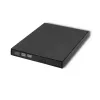 Išorinis DVD-RW optinis įrenginys Qoltec 51858, USB 2.0 ir eSATA, dėklo įkrovimas, juodas, 24x CD / 8x DVD