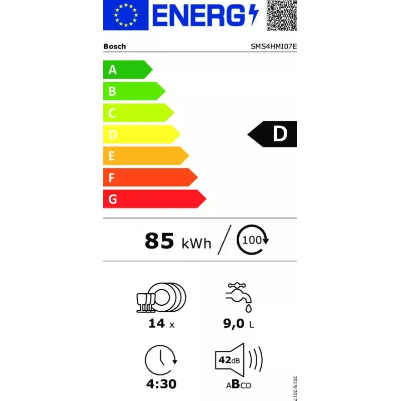 Bosch Serie 4 SMS4HMI07E indaplovė Laisvai pastatoma 14 komplektų