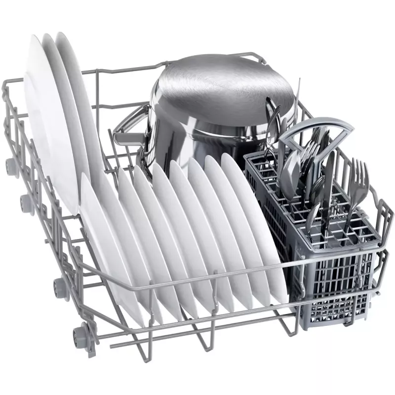 Bosch indaplovė SPS2HKW58E — Serie 2 plona 45 cm, 10 vietų, 46 dB, nerūdijančio plieno talpa